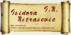 Isidora Mitrašević vizit kartica